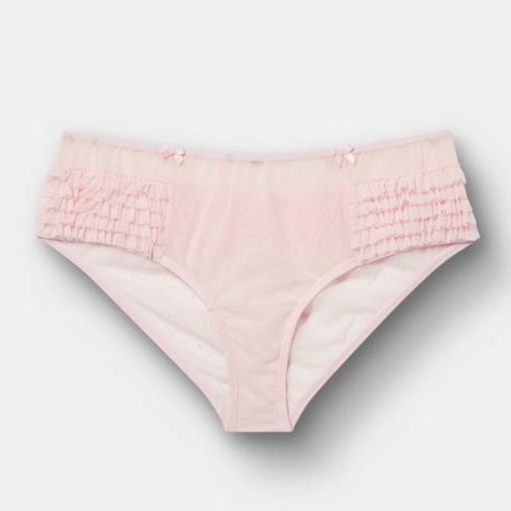 Torrid Cheeky Light Pink Ruffle Mesh Panties